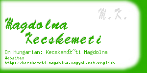 magdolna kecskemeti business card